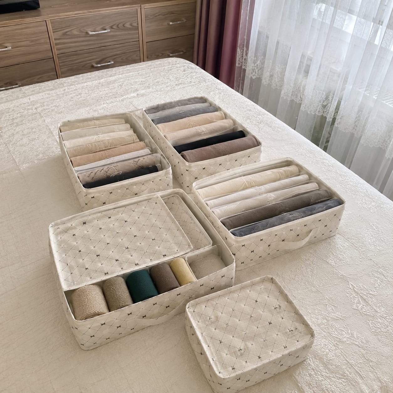 Customer photo review of 6’lı Çok Amaçlı Valiz, Dolap ve Çekmece Düzenleyici Set