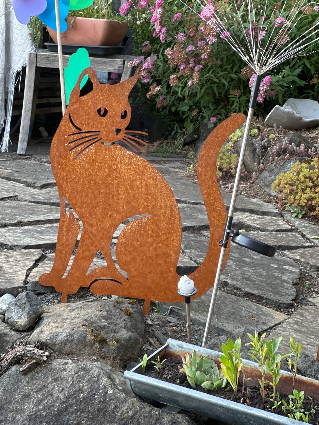 Customer photo review of Gartenstecker Katze sitzend