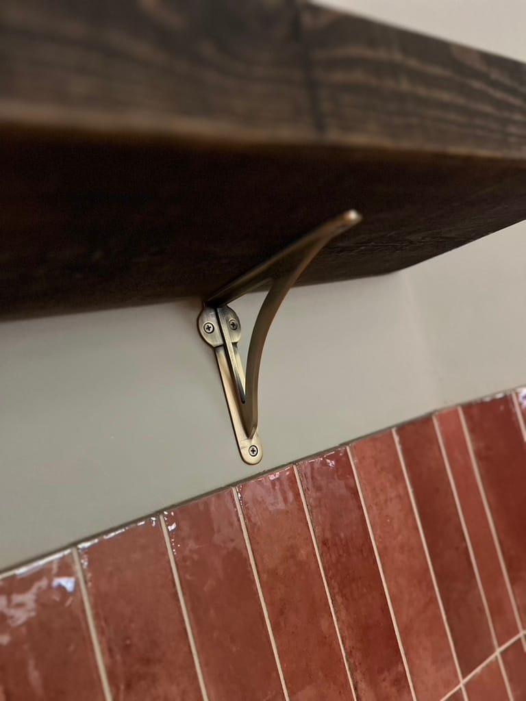 Customer photo review of Ironbridge Aged Brushed Brass Shelf Brackets | 4.5/6/7/8/10"