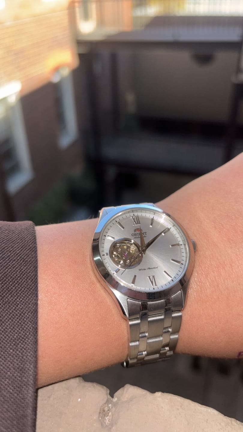 Customer photo review of ORIENT Men's Automatic Classic Open Heart Stainless Steel Bracelet Watch AG03001W