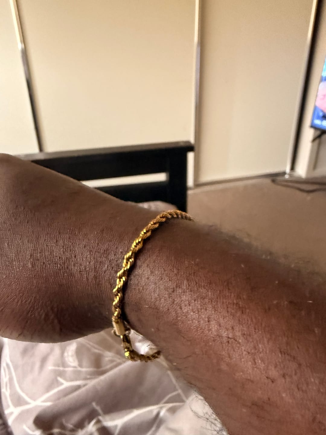 Customer photo review of ROPE BRACELET 3MM (GOLD)