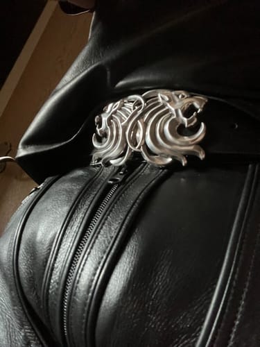 Customer photo review of Gay Leather Pants Black