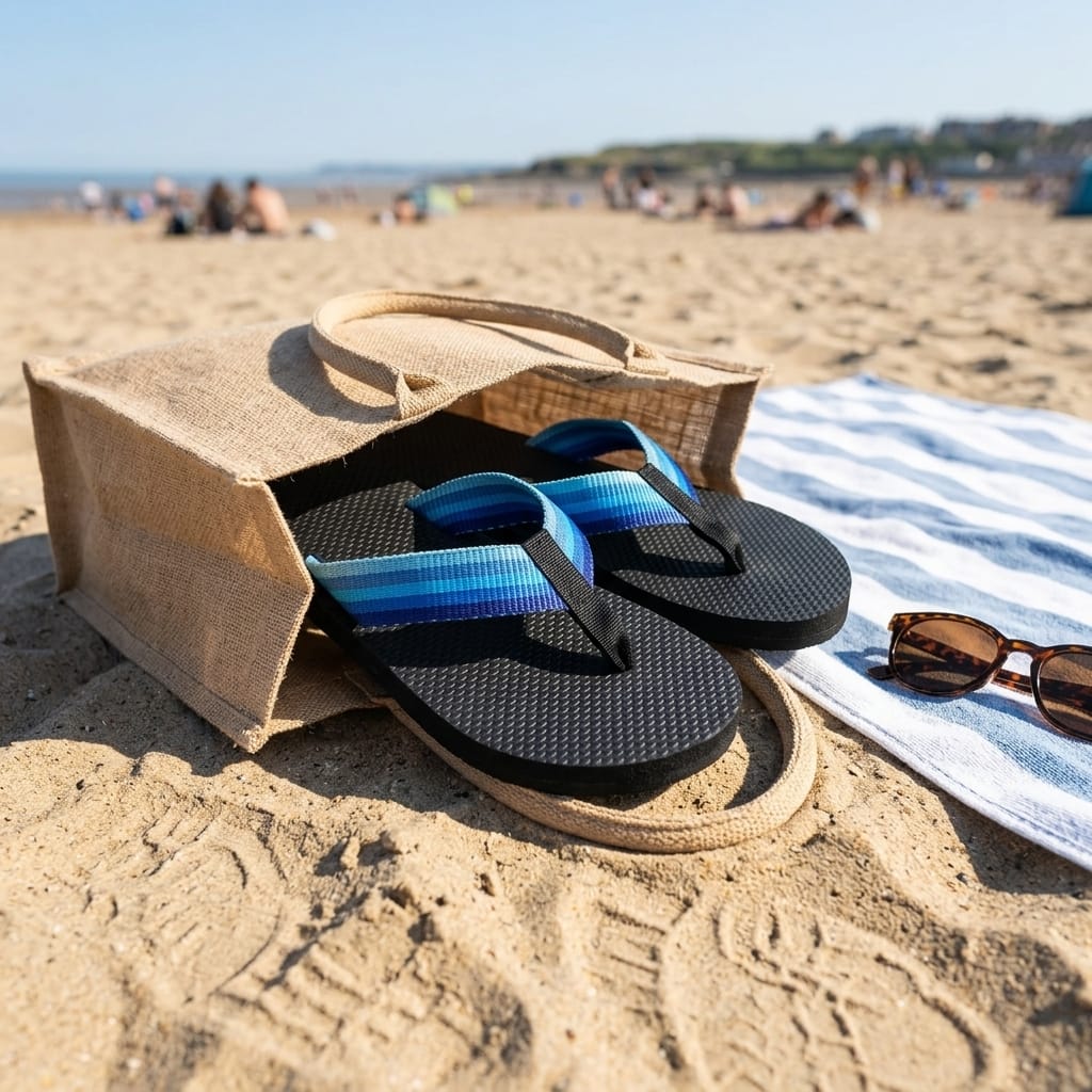 Customer photo review of Hidden Print Beach Flops