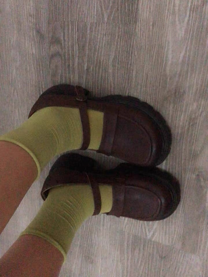 Customer photo review of Chunky Heels Wide Toe Box Mary Jane Shoes