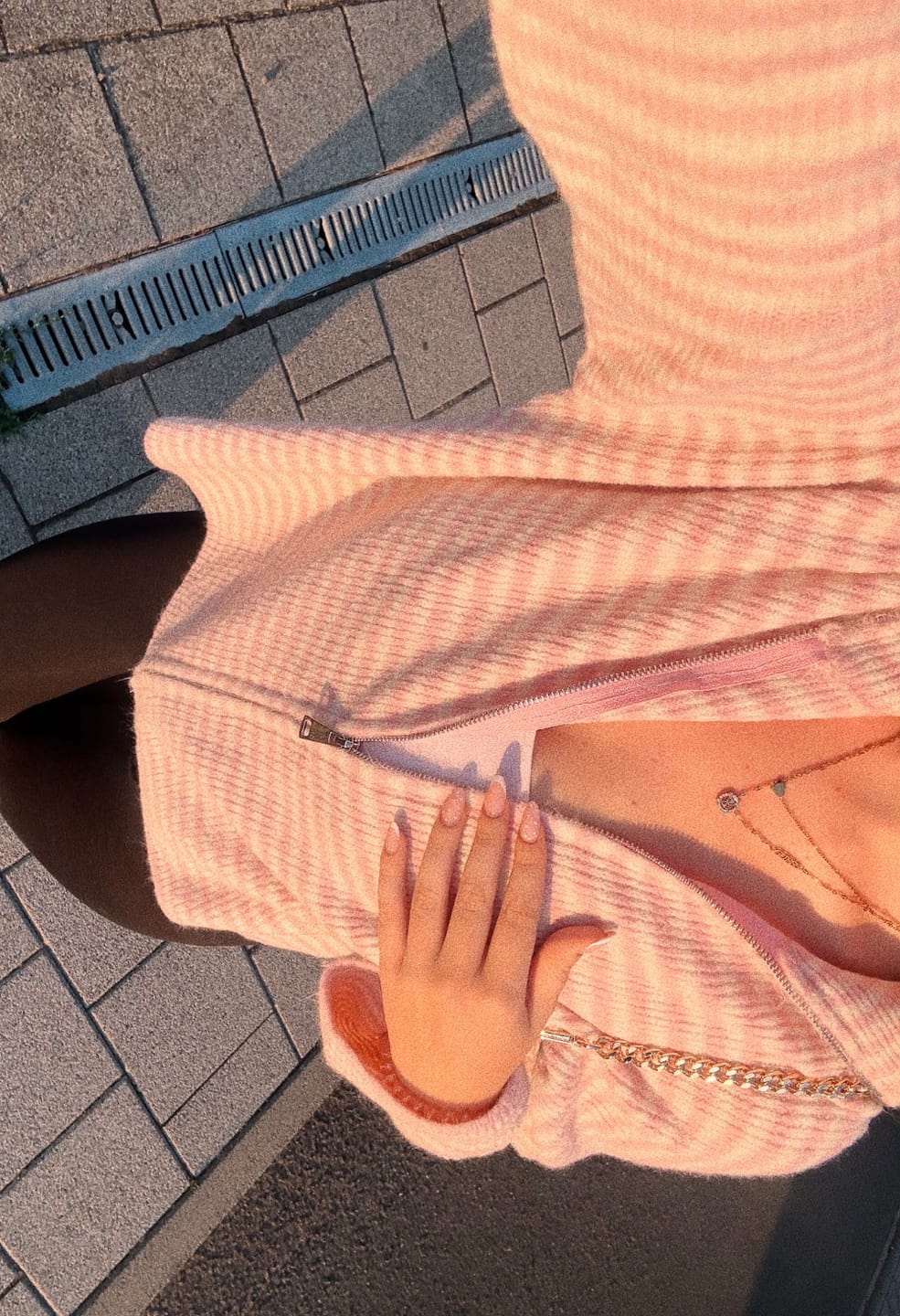 Customer photo review of Striped Zip Cardigan