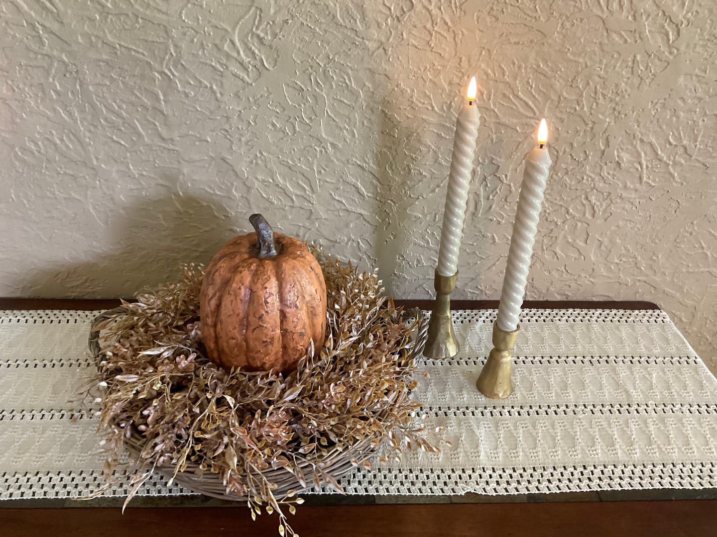 Customer photo review of Flameless Twist Taper Candle Set