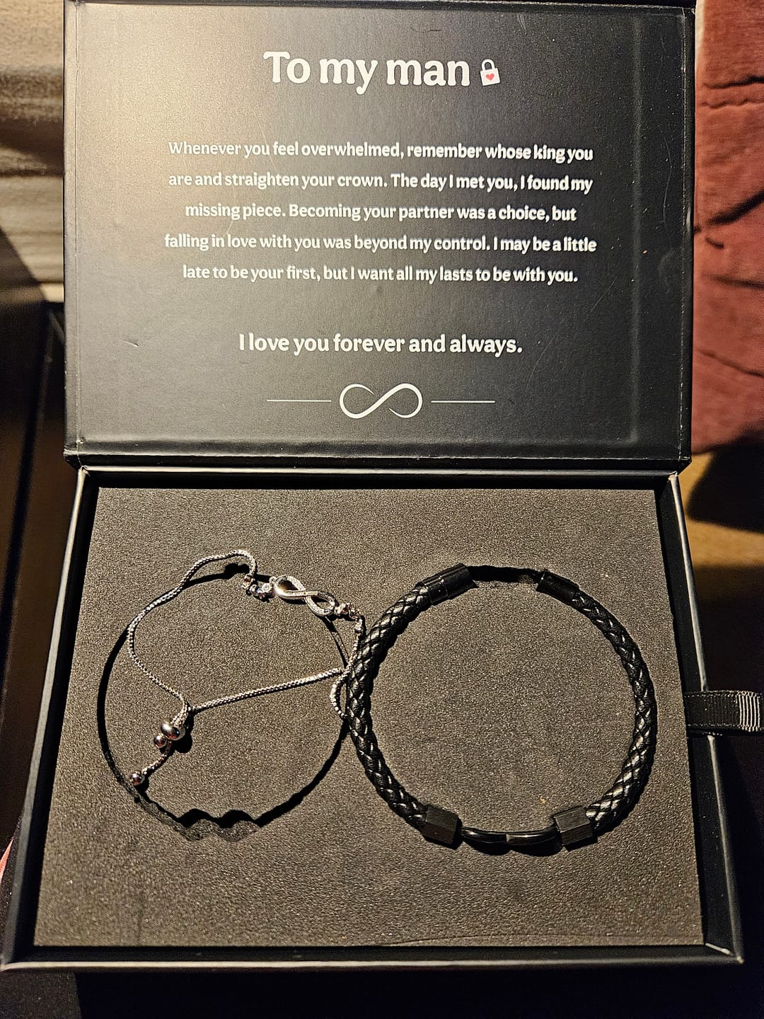 Customer photo review of Beyond Love Endless-Bracelets with Engraving
