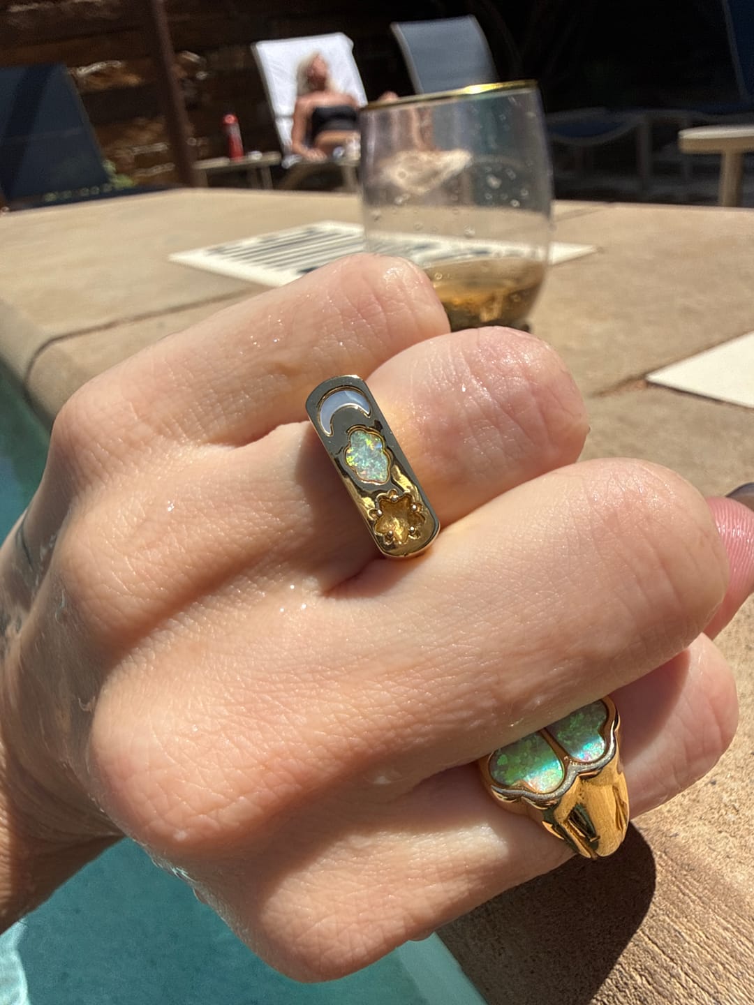 Customer photo review of Starry Sky Ring Gold