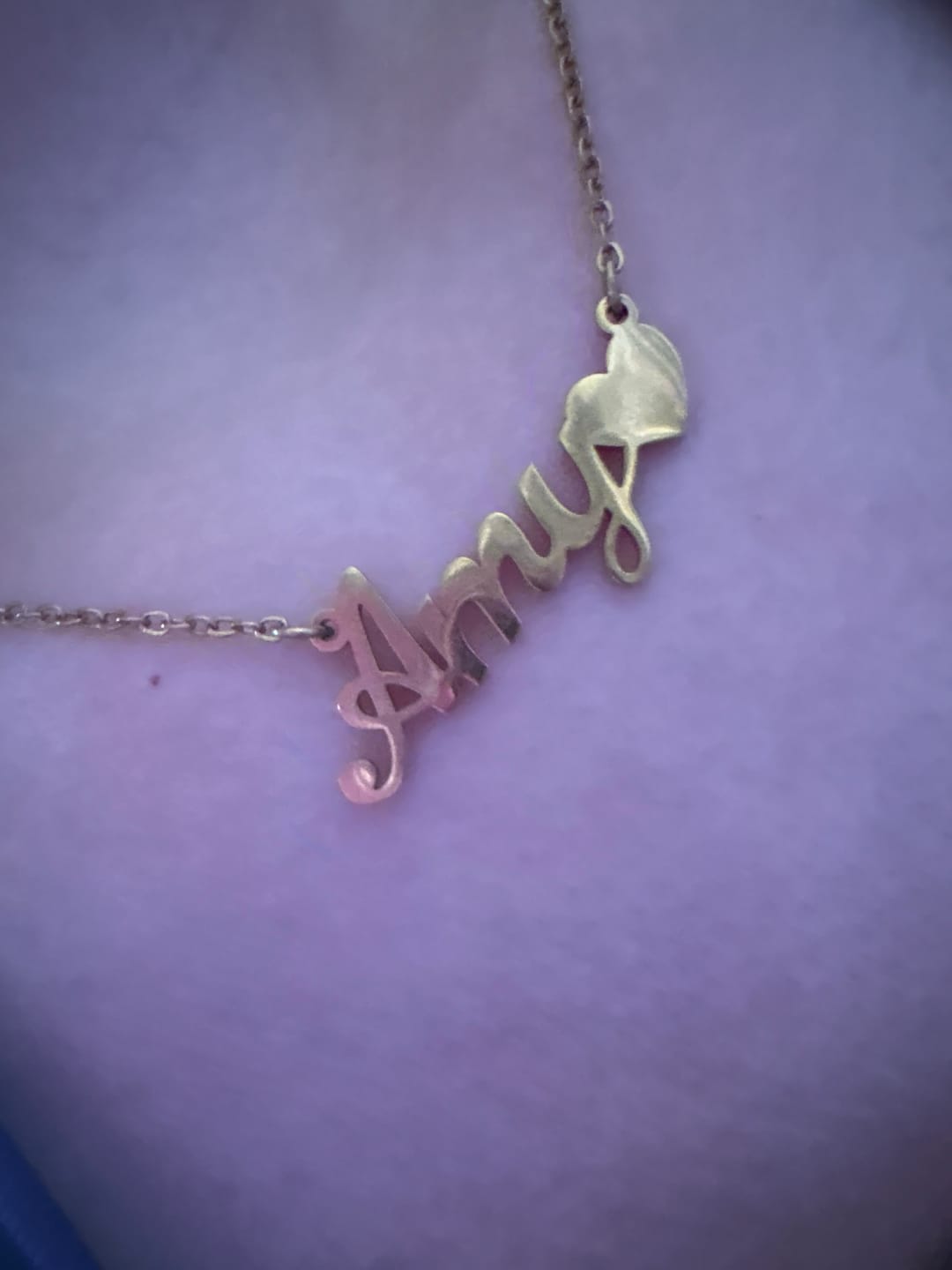 Customer photo review of Name Heart Necklace