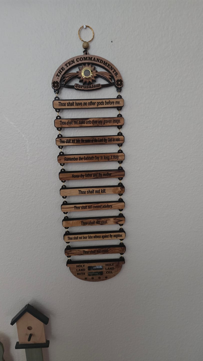 Customer photo review of Ten Commandments Wall Hanging from the Holy Land