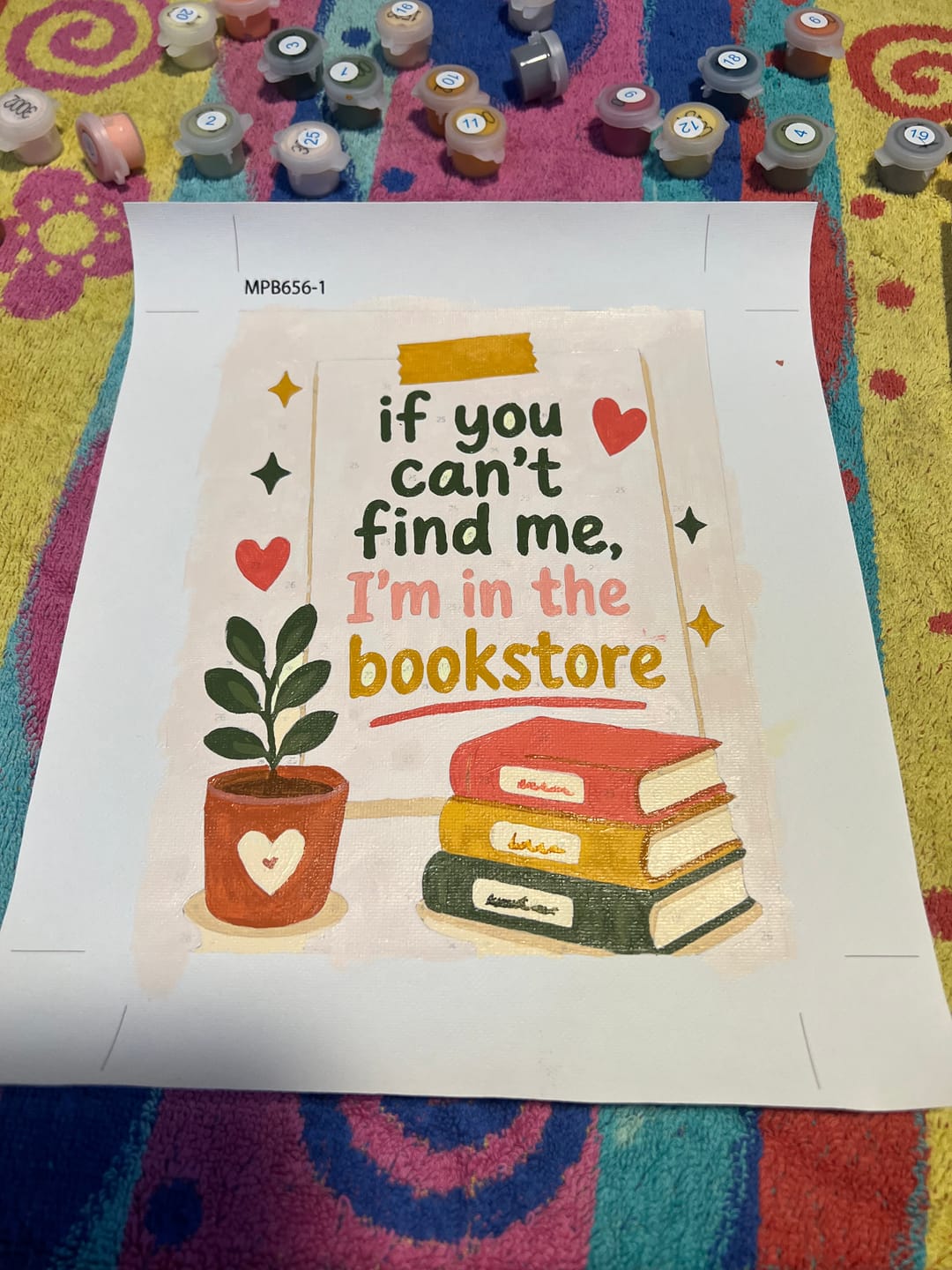 Customer photo review of 6 Mini Paintings - Books & Quotes Set