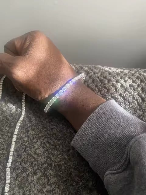Customer photo review of Sterling Silver 925 2MM 3MM 4MM 5MM 6.5MM Moissanite Tennis Bracelet with GRA Certificate