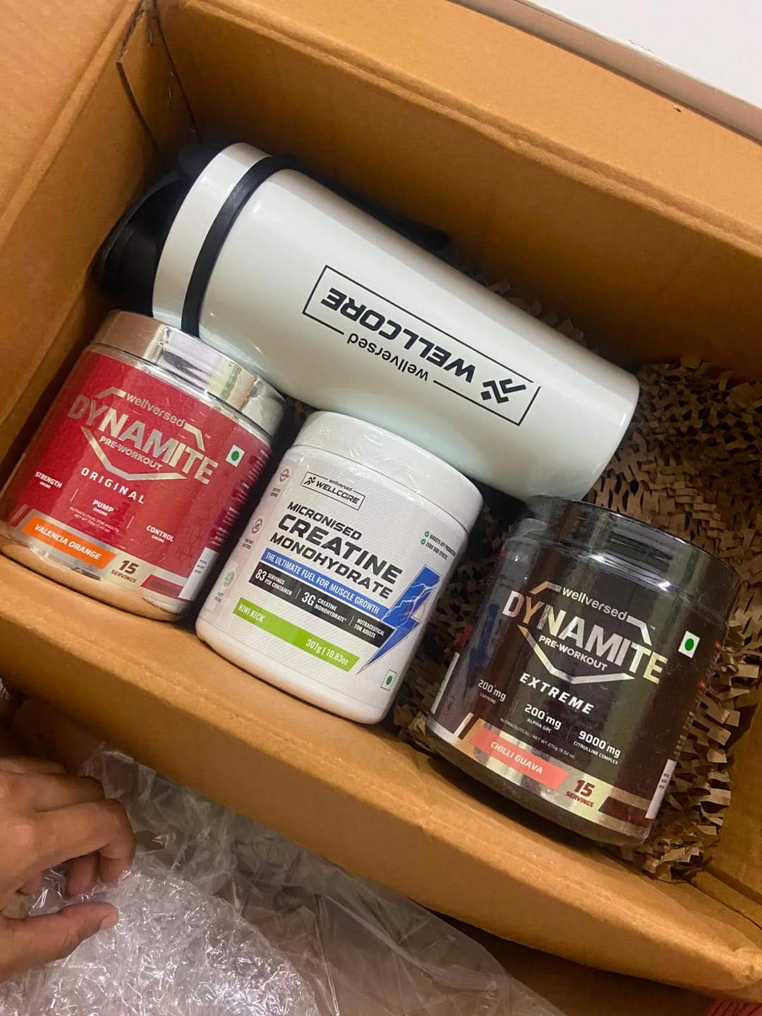 Customer photo review of Wellcore - Micronised Creatine Monohydrate (83 Servings, Kiwi Kick) + Premium Steel Shaker