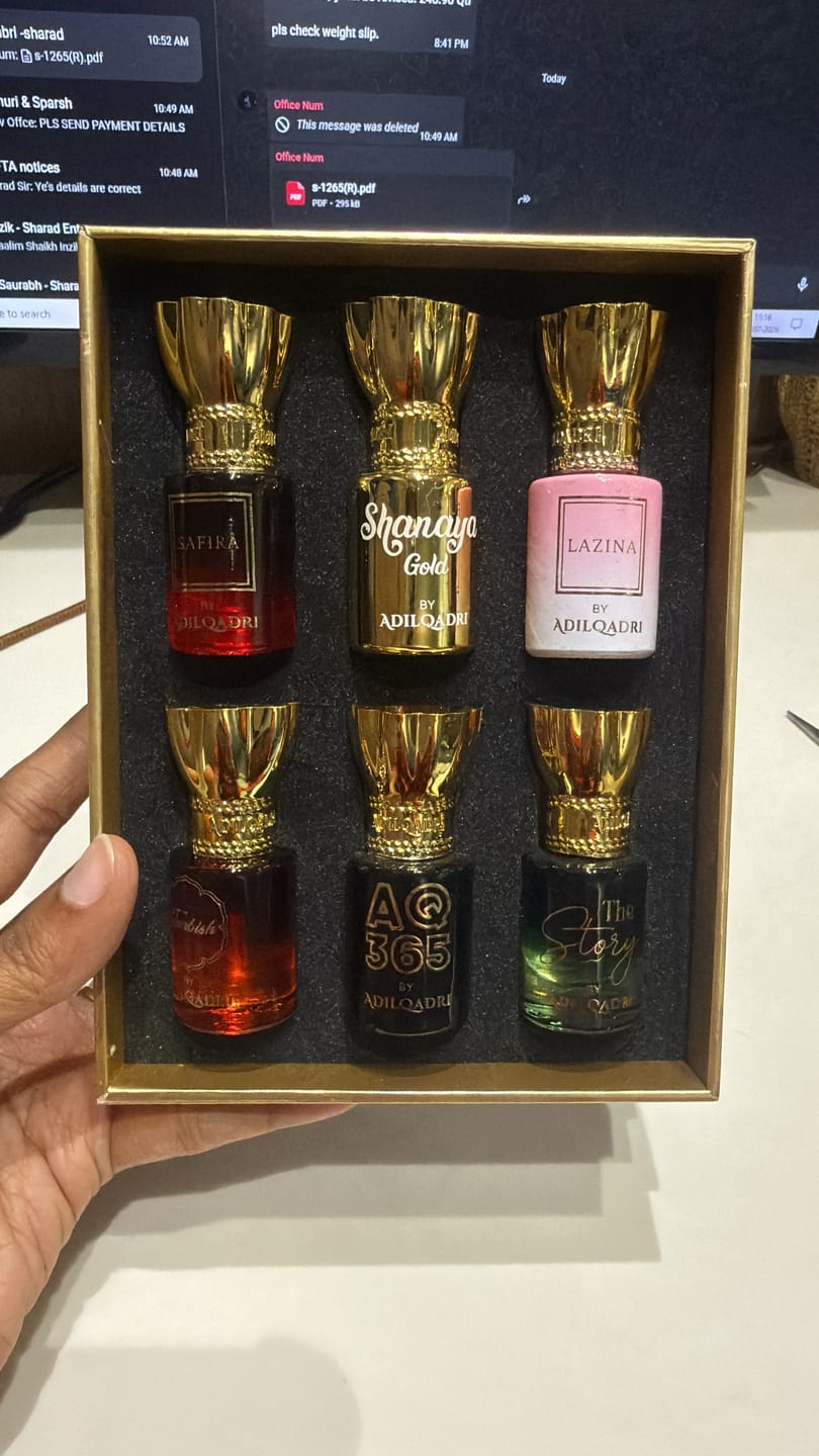 Customer photo review of Assorted Luxury Attar Perfume Gift Set (6 × 5.5Ml)
