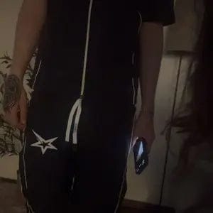 Customer photo review of S-6XL Star Print Zip Shirt Set Beach Two-Piece Set