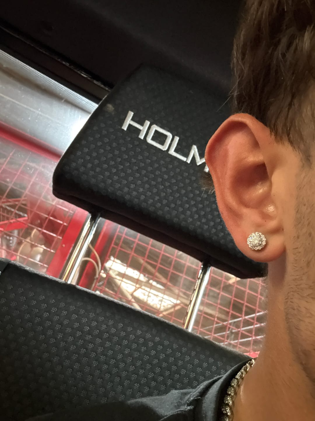Customer photo review of MOISSANITE ROYAL STUDS.