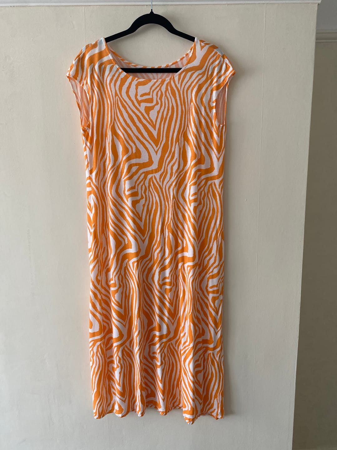 Customer photo review of Orange Zebra Print Viscose Elastane Fabric