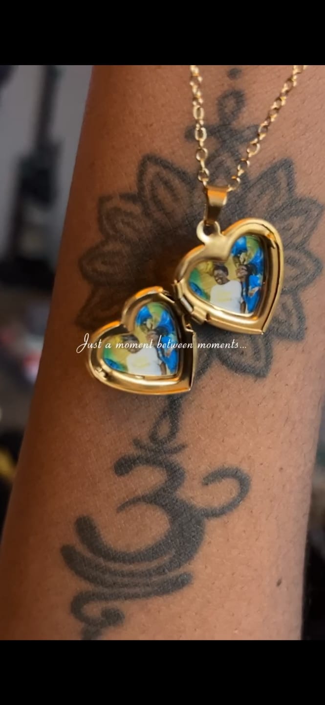 Customer photo review of Heart Locket Necklace Photo Pendant