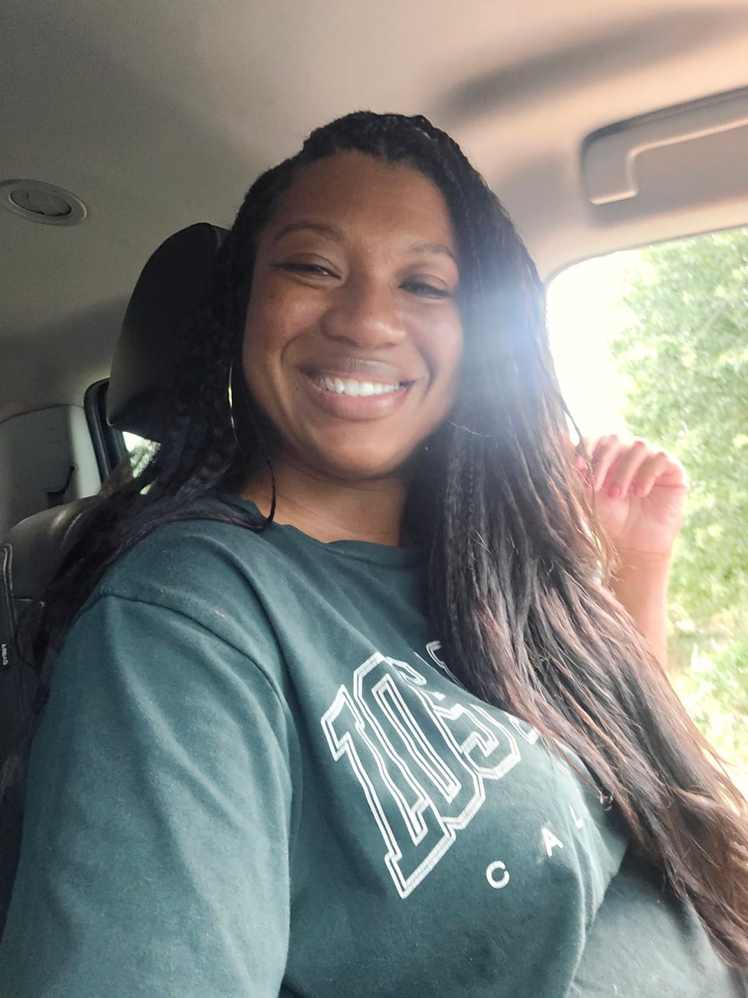 Customer photo review of Kinky Straight Human Crochet Hair