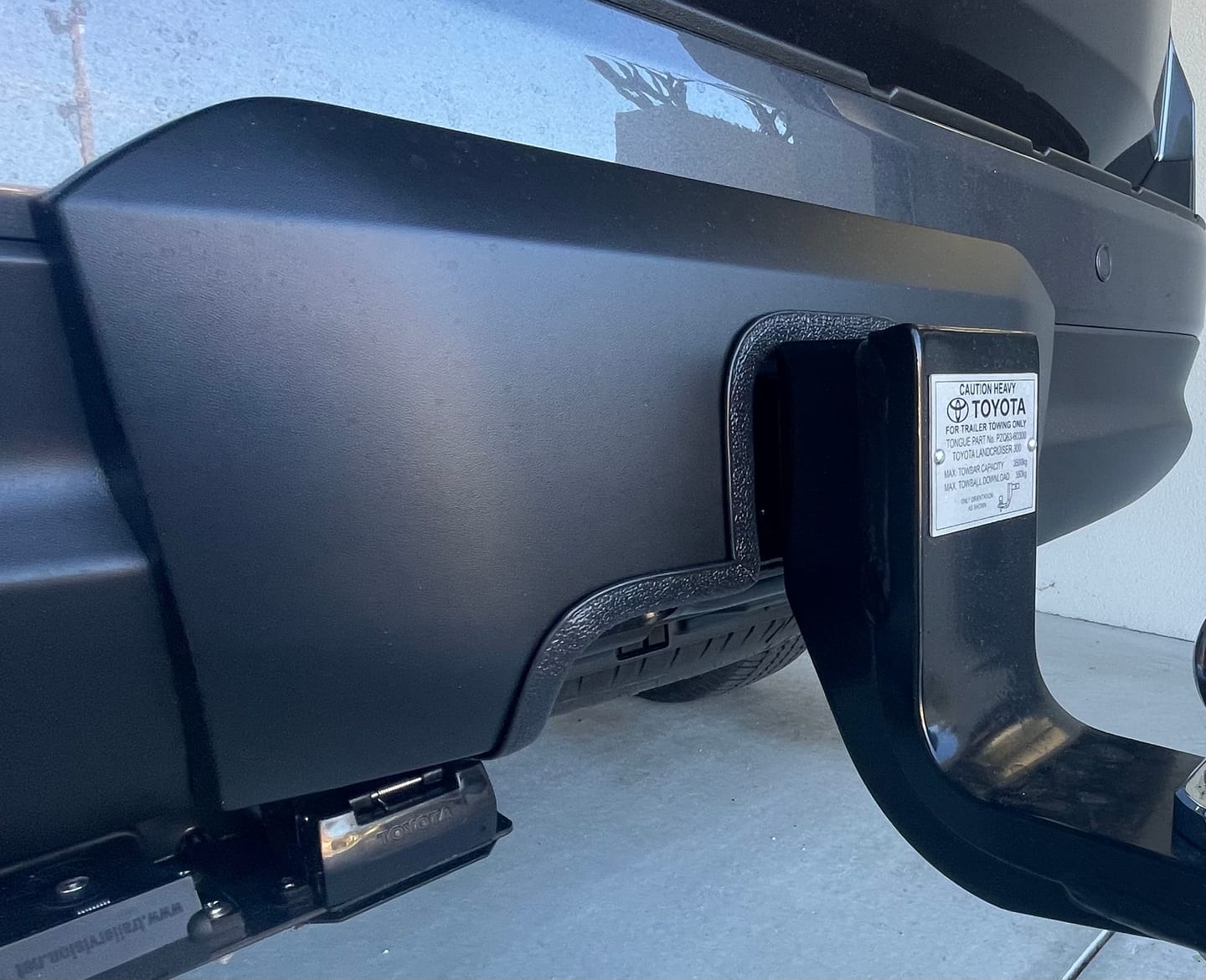 Customer photo review of Tow Bar Cover Cut Out Service for 300 Series LandCruisers