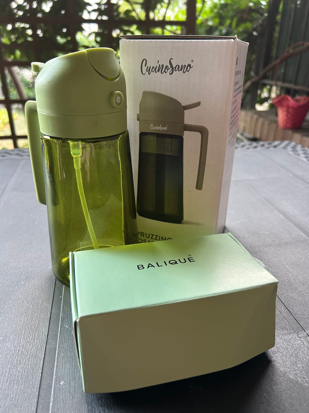 Customer photo review of Spruzzino Olio BIG - Doppia erogazione con vetro oscurato protezione qualità