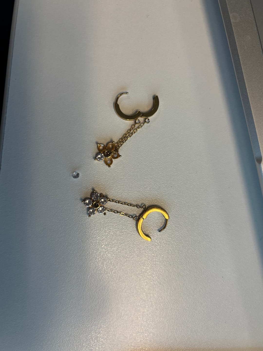 Customer photo review of Blooming Petal Crystal Earrings
