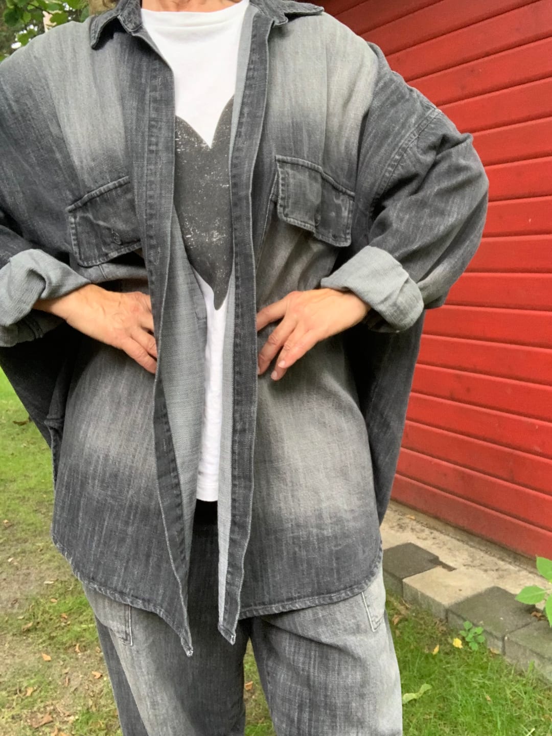 Customer photo review of ANEA Oversized Denim Hemdjacke