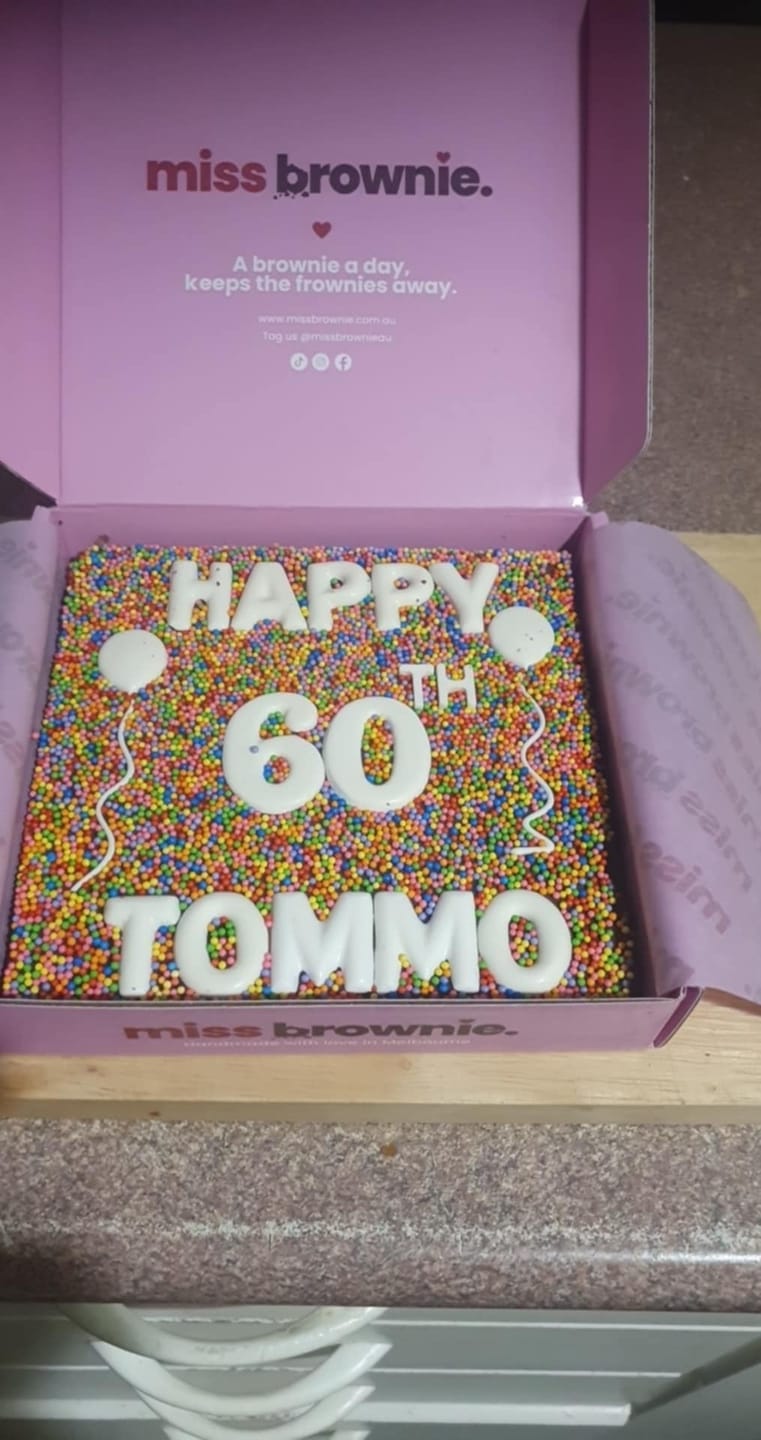 Customer photo review of Birthday Brownie · Mini