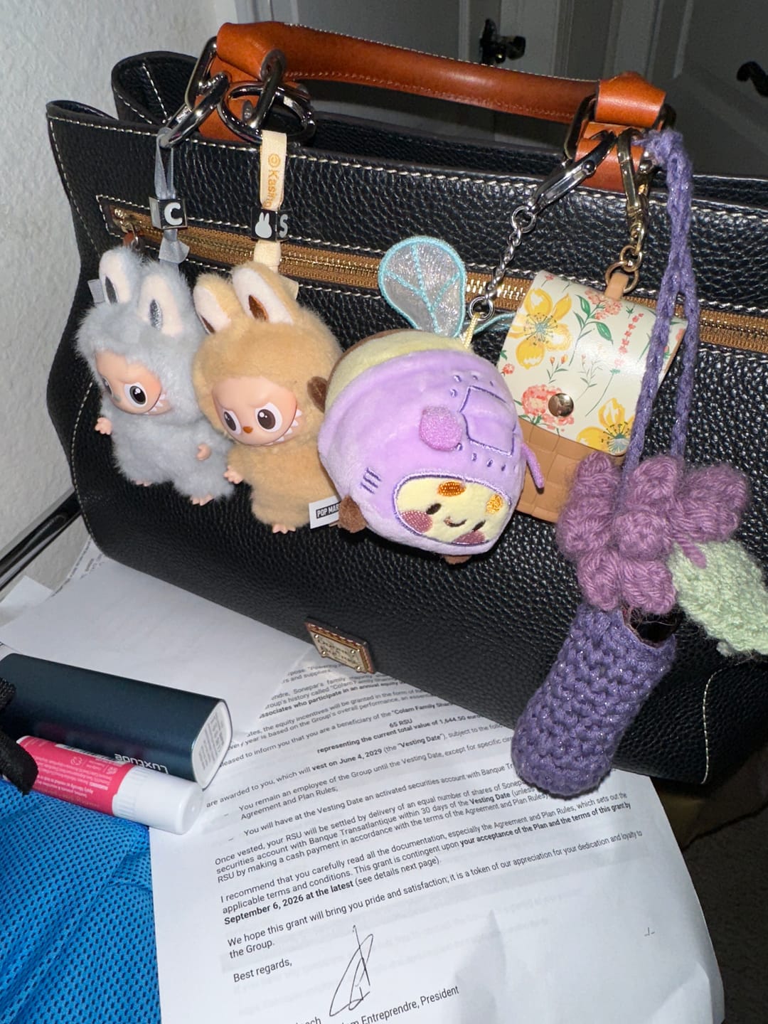 Customer photo review of Bumblebutt Space Bee Plush Keychain | Cute Kawaii Bee Bag Charm