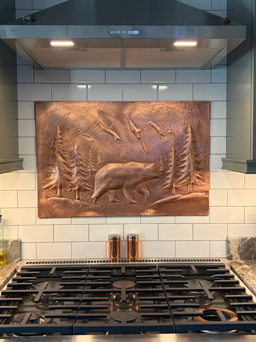 Customer photo review of Custom Copper Kitchen Backsplash – Handmade to Your Size & Design