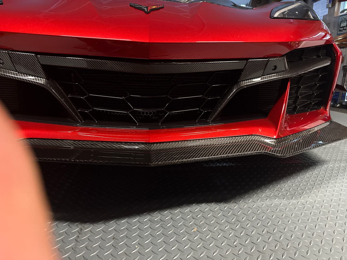 Customer photo review of Corvette C8 Carbon Fiber Front Grille Tow Cover Kit