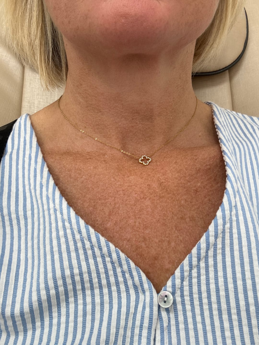 Customer photo review of Pavè Clover Studs
