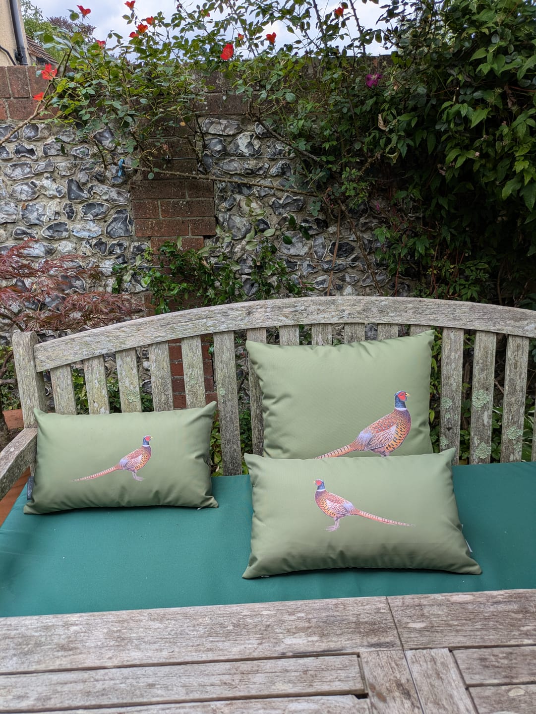 Customer photo review of Outdoor Garden Waterproof Cushion - Pheasant