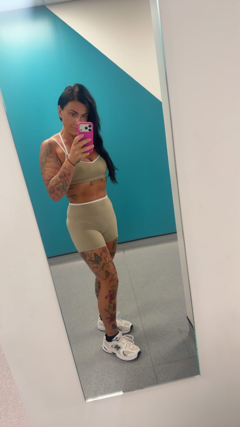 Customer photo review of The Quest Sports Bra Shorts 2-Piece Set