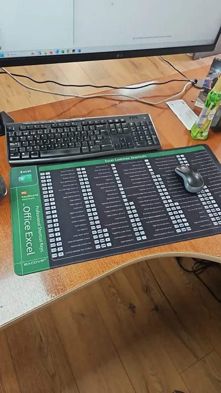 Customer photo review of Large Excel Shortcuts Desk Mat