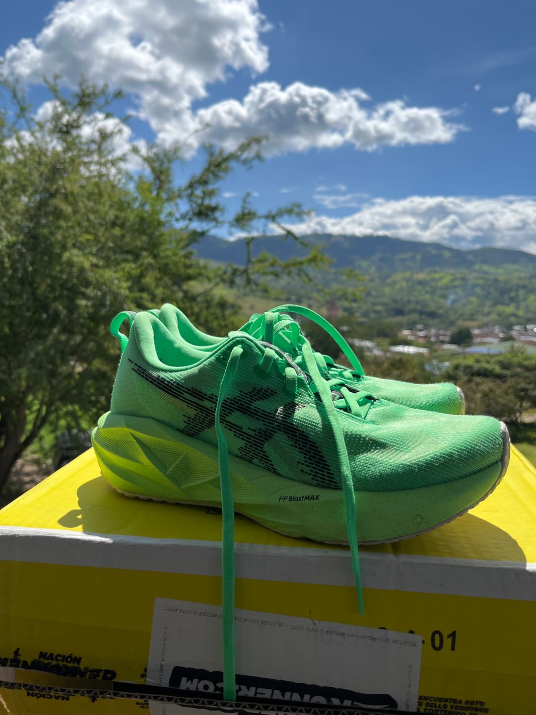 Customer photo review of Asics Novablast 5 Hombre Vital Green