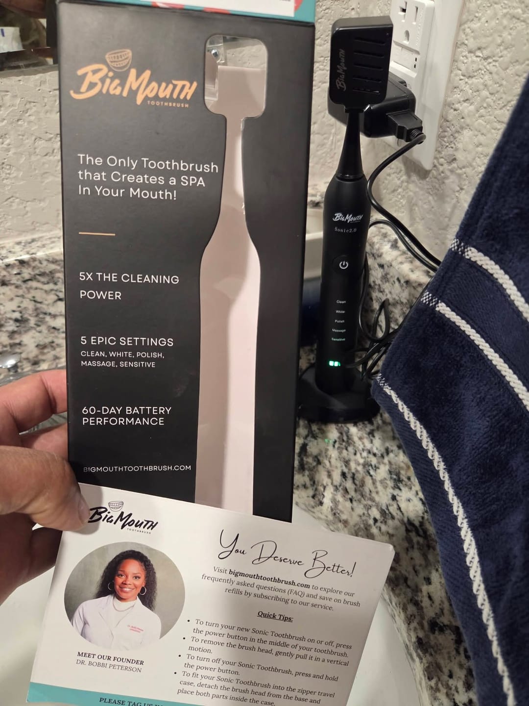 Customer photo review of Big Mouth Sonic Toothbrush 2.0
