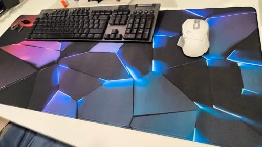 Customer photo review of Large Gaming Hexagonal Geometric Mouse Pad