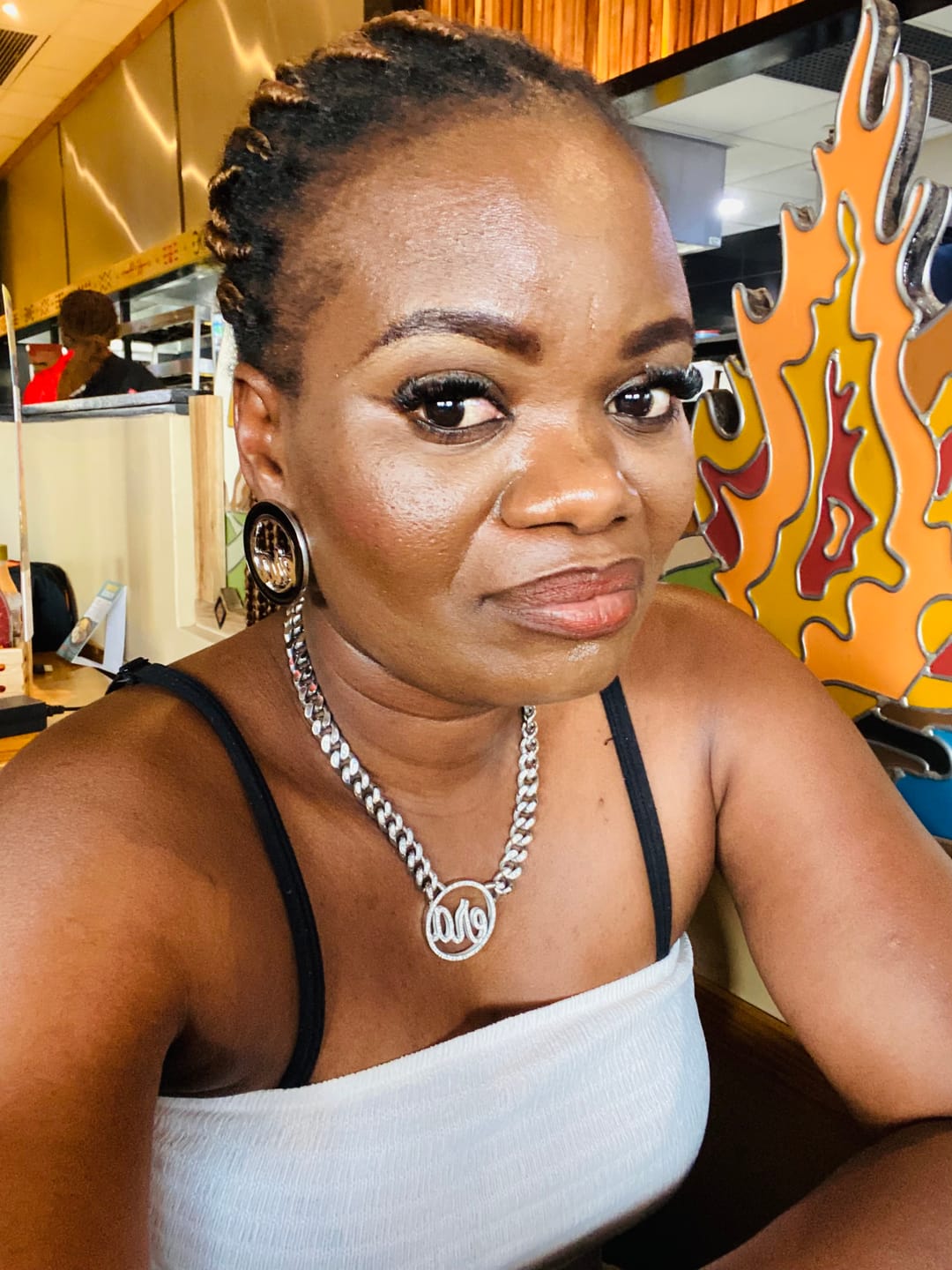 Customer photo review of Silver Diva Earrings