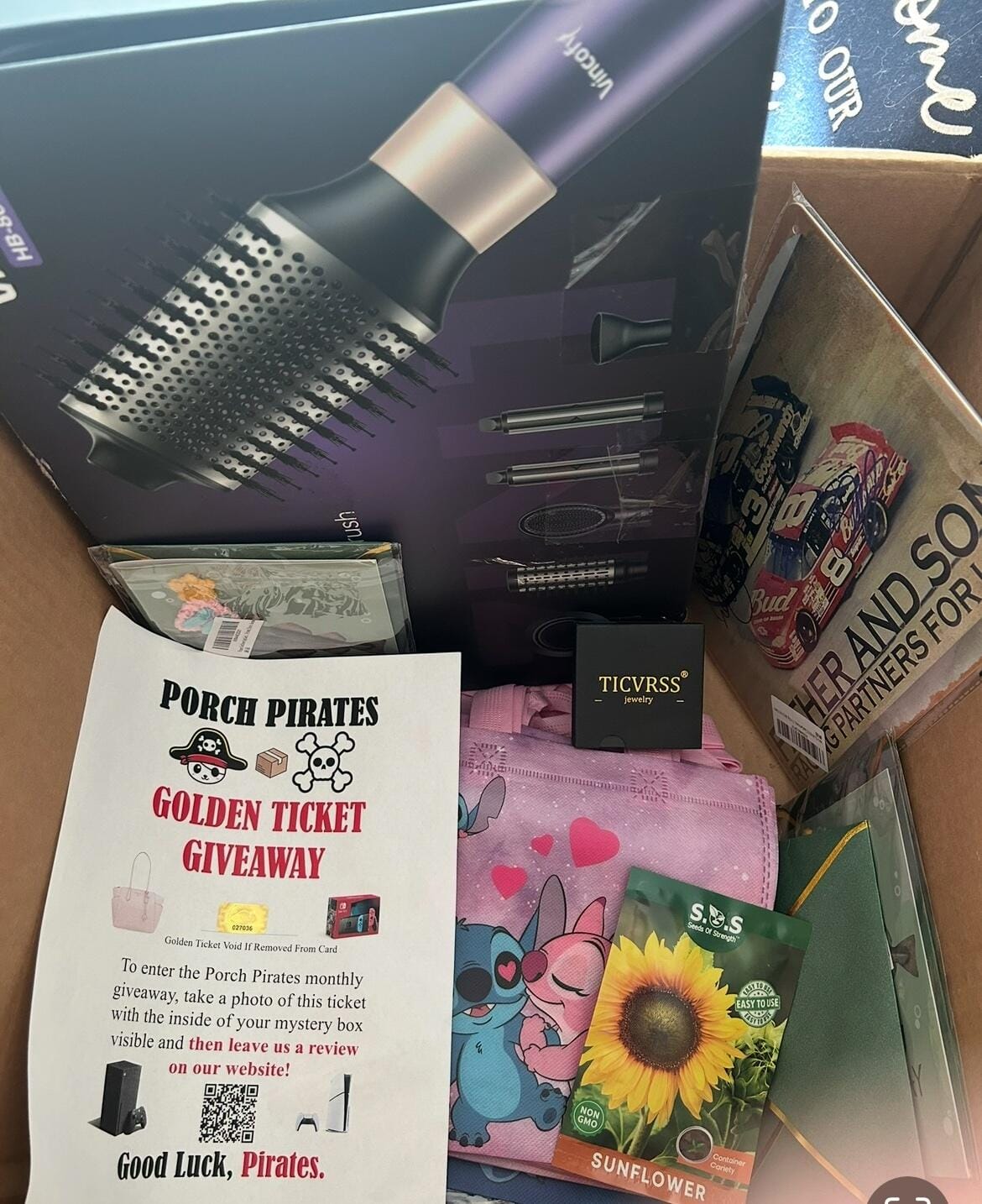 Customer photo review of The Classic Liquidation Mystery Box - Pink Tape Designer Purse Chance Box