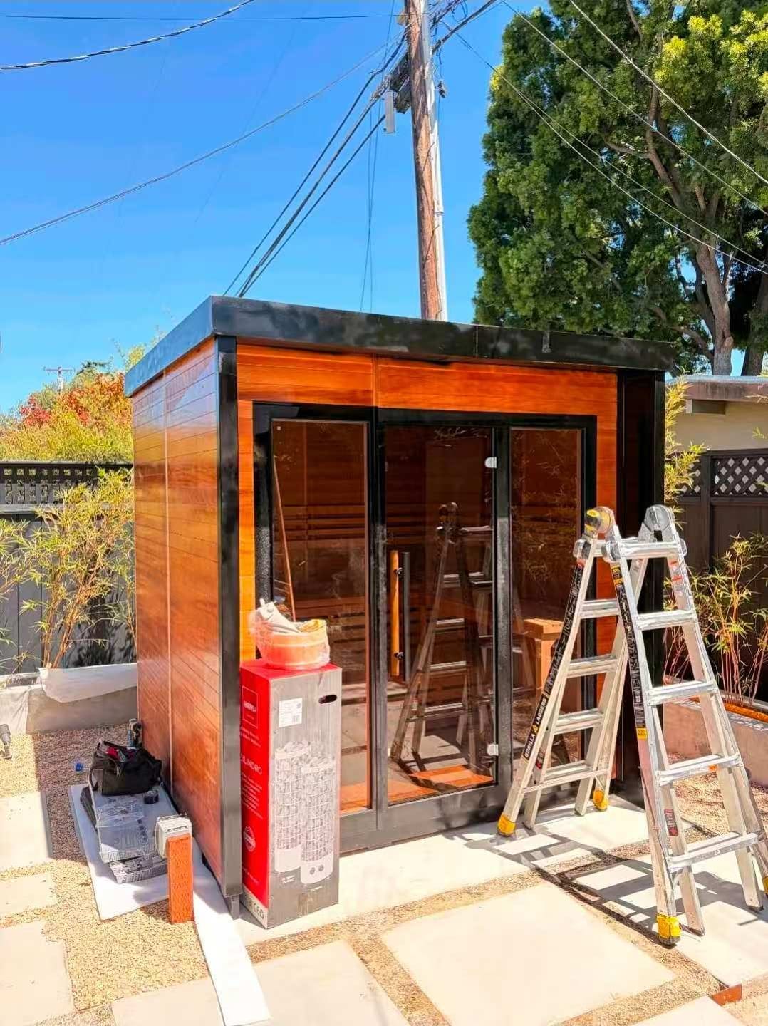 Customer photo review of OS-CALDERA PORO 2 | Saunasnet® 4-6 Person Outdoor Steam Sauna