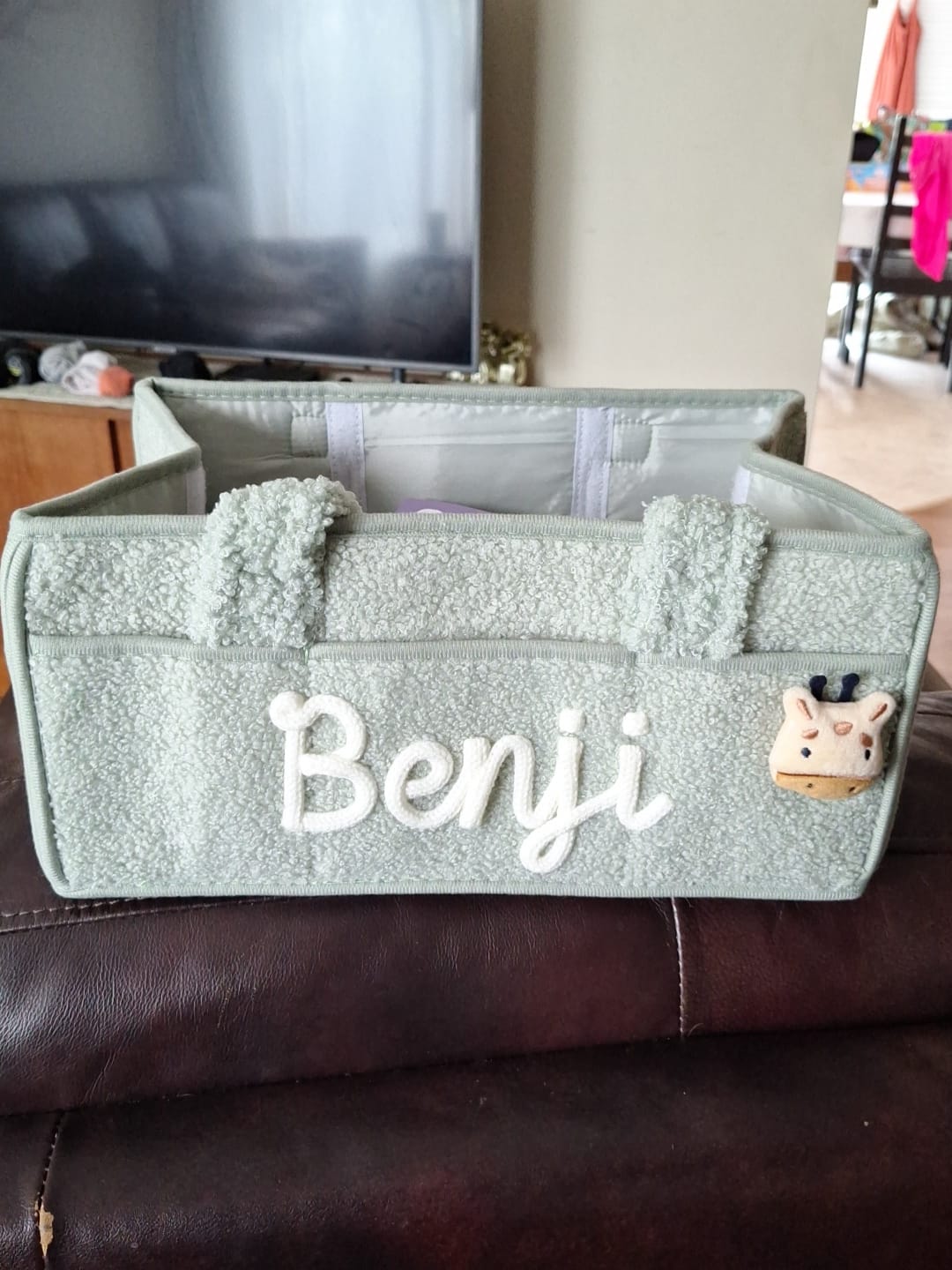 Customer photo review of K&C - Personalized Baby Storage Basket