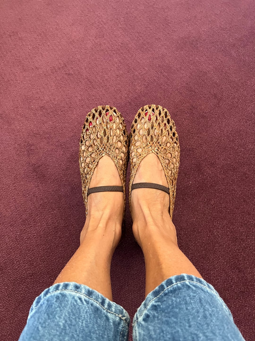 Customer photo review of Francesca Hollow Woven Flat Shoes