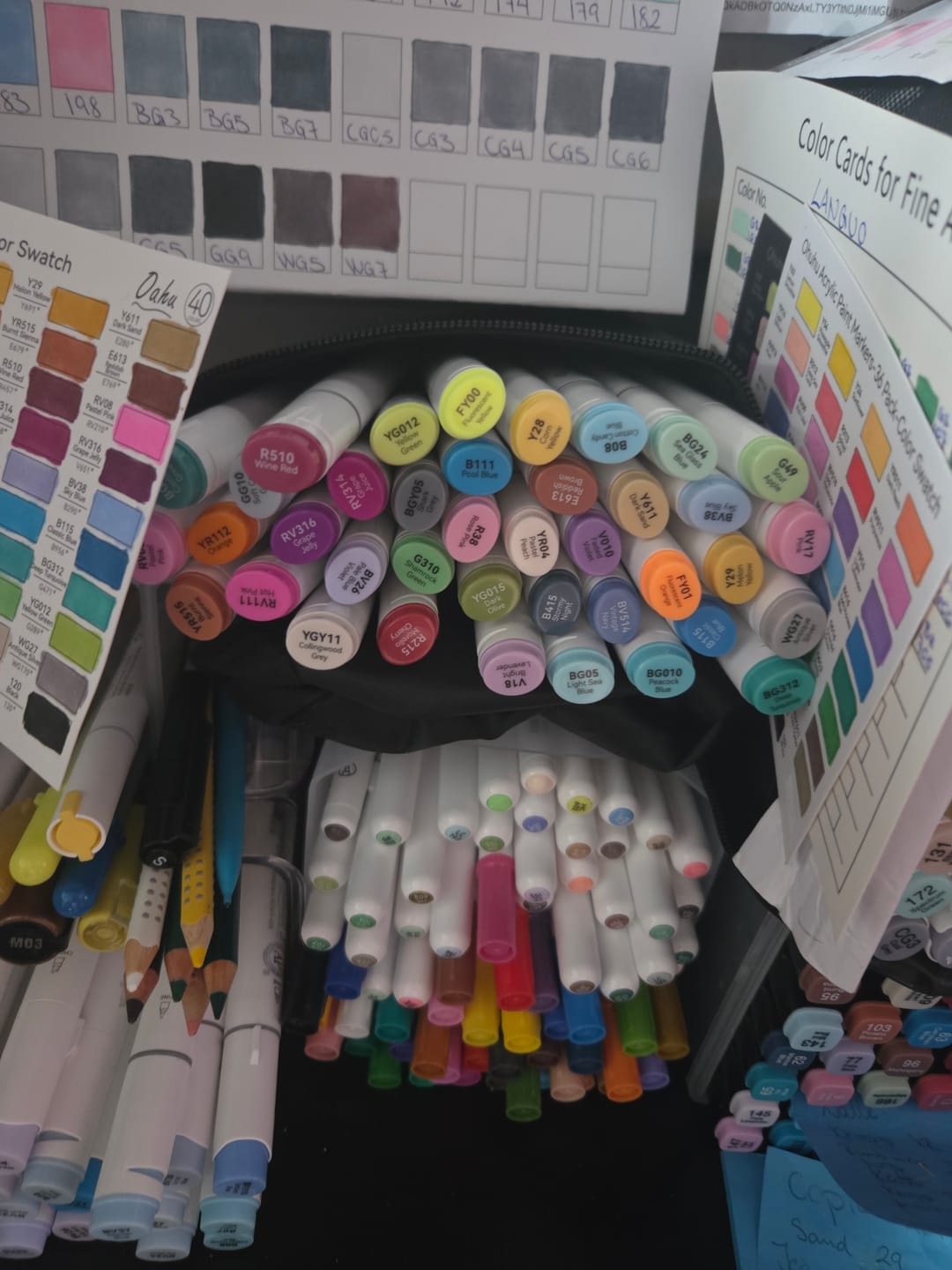 Customer photo review of Ohuhu Oahu 40 Colors Dual Tips Alcohol Art Markers, Fine & Chisel