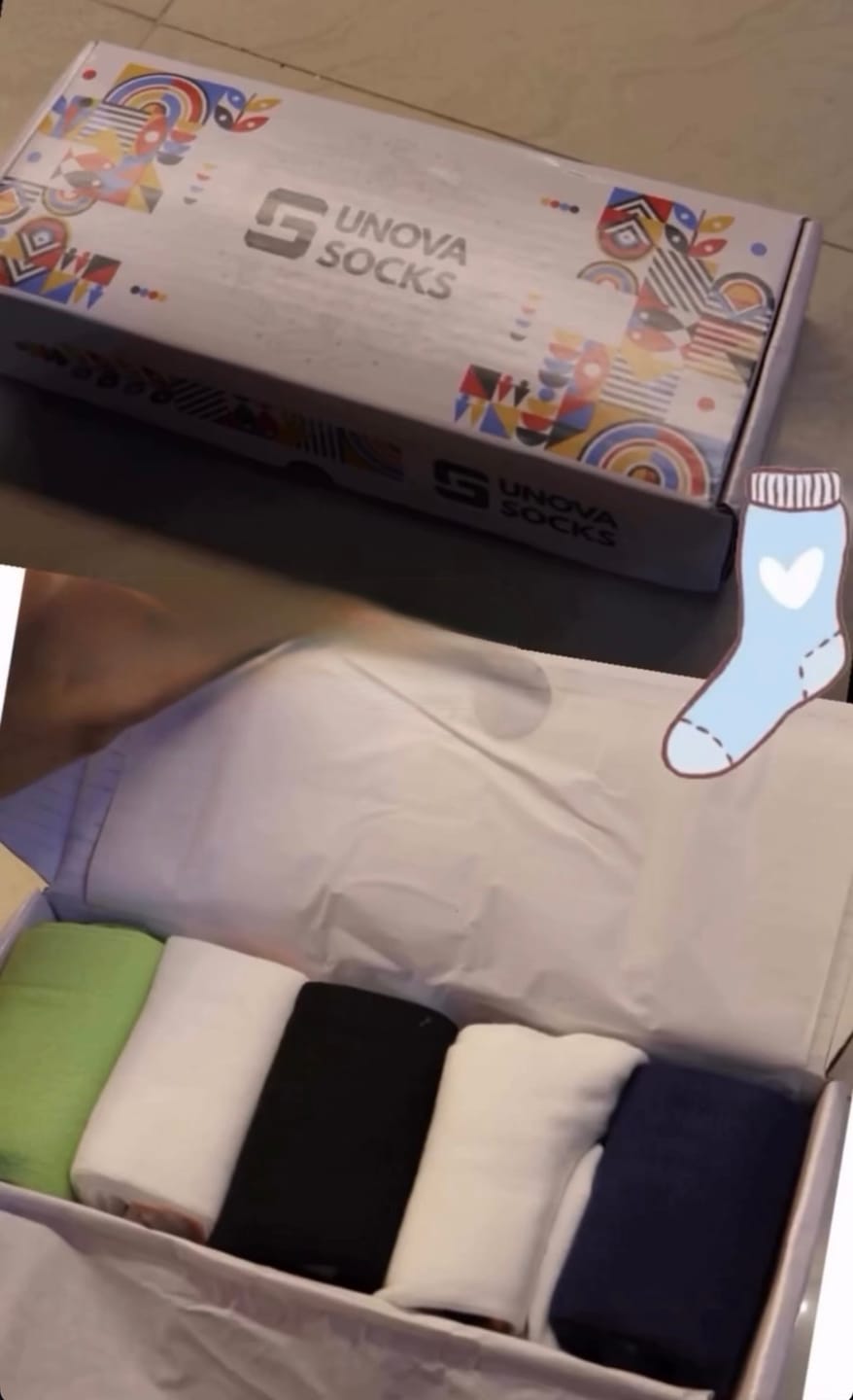 Customer photo review of Drip Wave Edition Cotton Socks