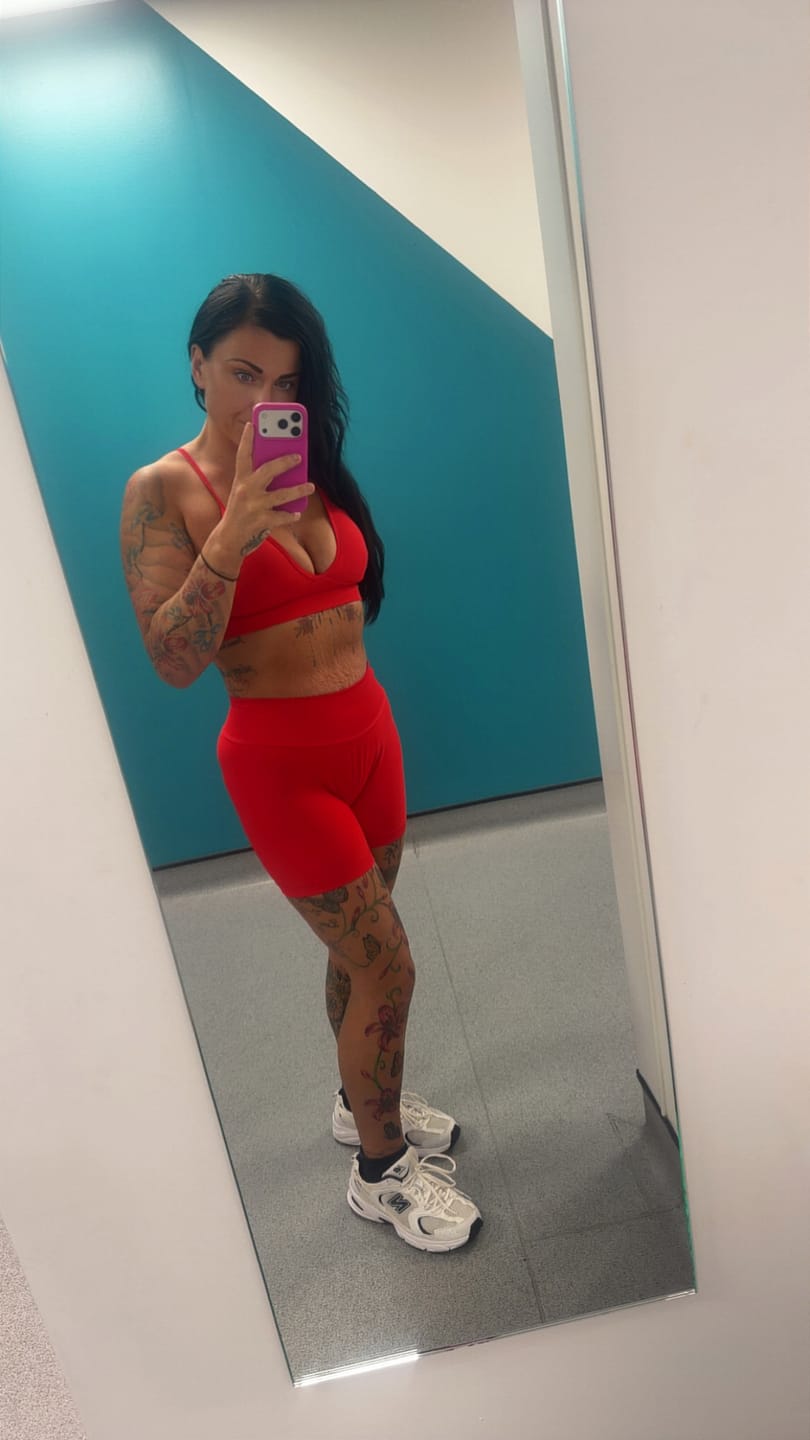Customer photo review of The Empower Sports Bra Shorts 2-Piece Set