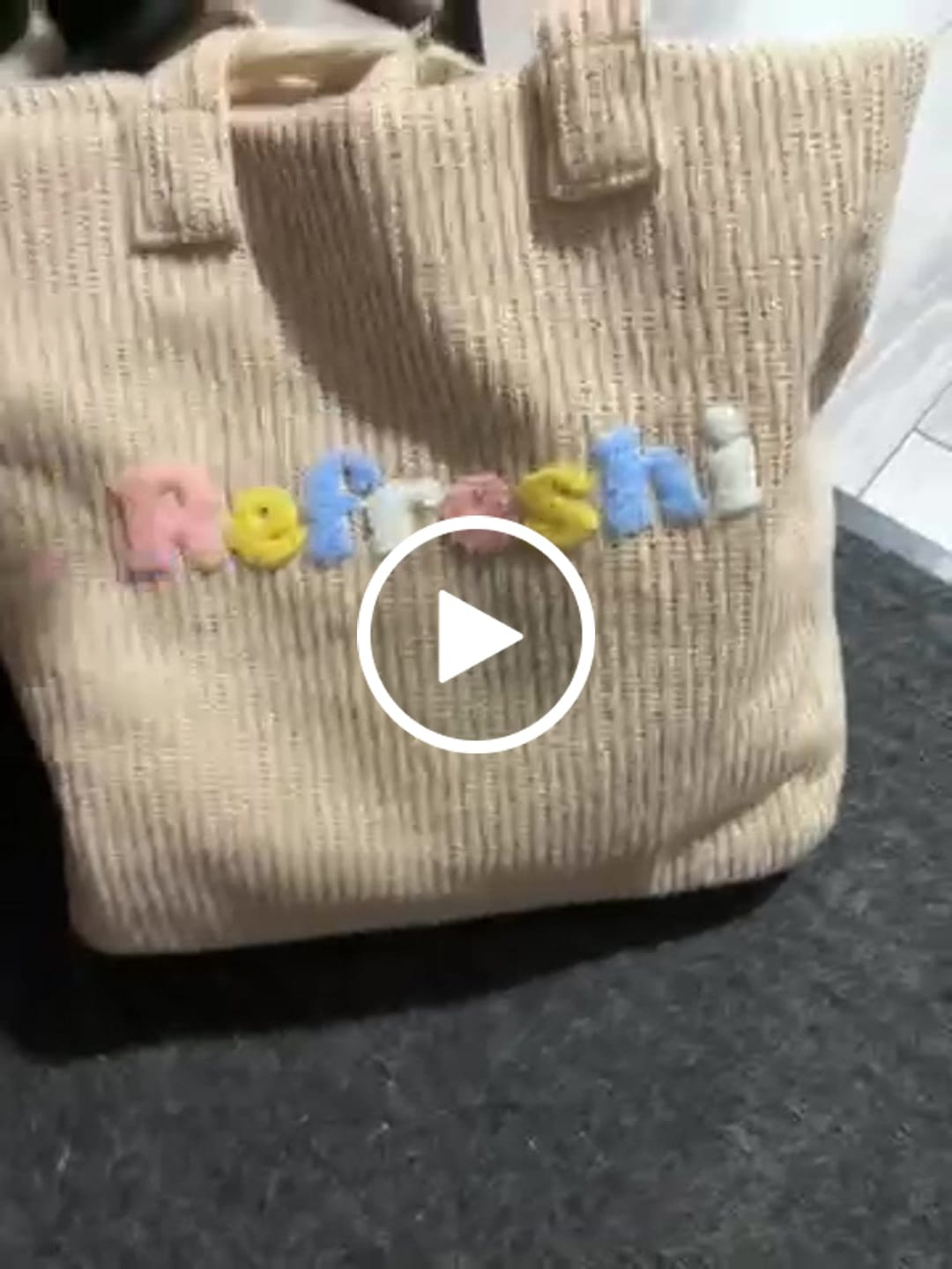 Customer video review of Knitted Zip Beige Tote Bag