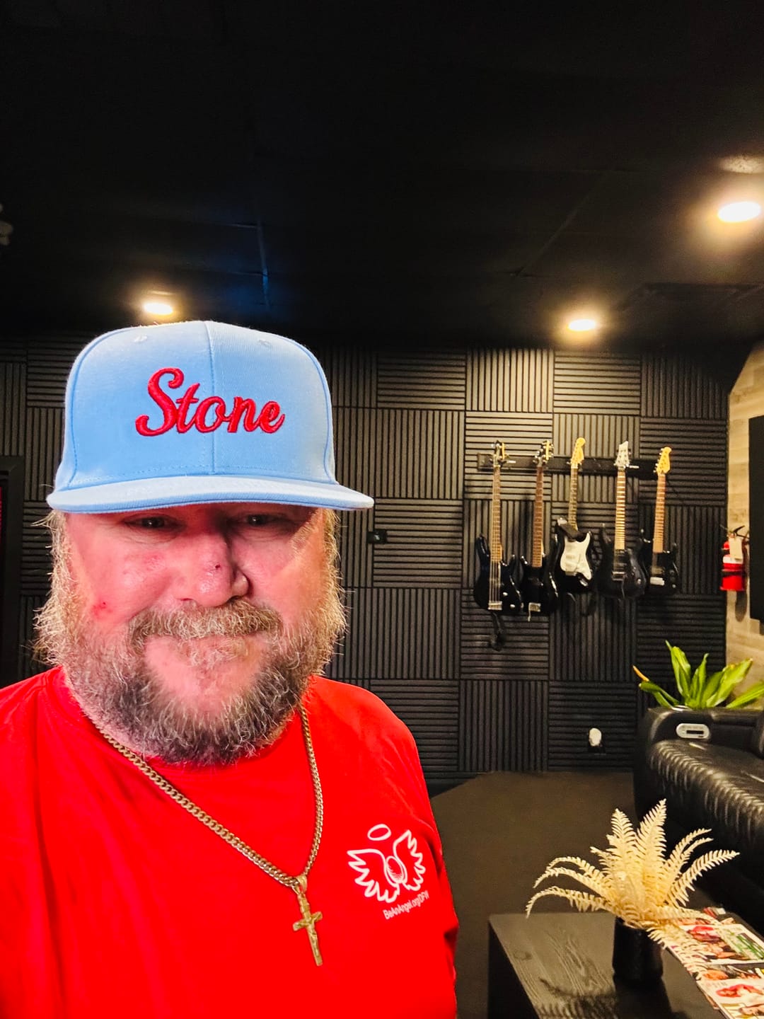 Customer photo review of Custom Powder Blue 3D Puff Embroidery Flat Embroidery Casual Sport Baseball Cap