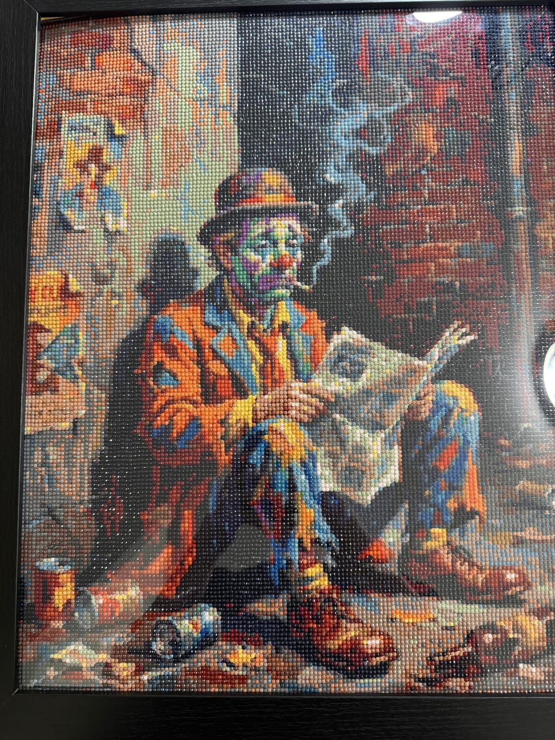 Customer photo review of Clown Between Shows (Diamond Painting)