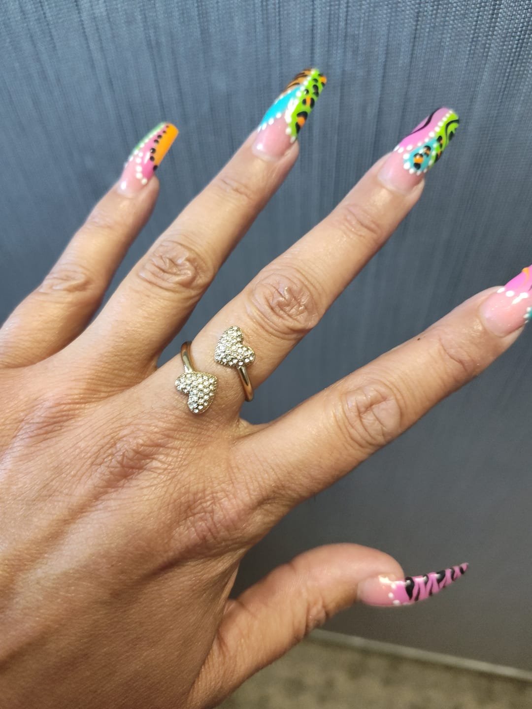 Customer photo review of Open Iced Heart Ring